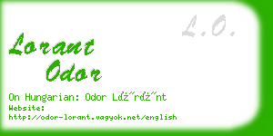 lorant odor business card